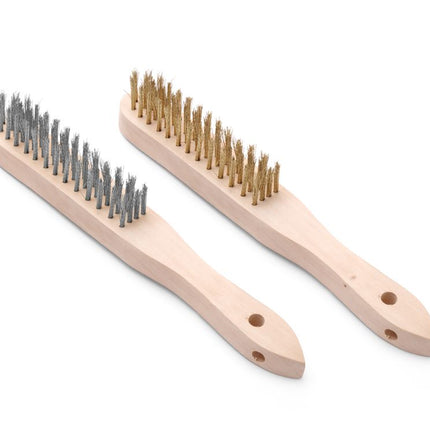 HENDI Drahtbürsten-Set aus Messing und Edelstahl – 290 mm – 2 Stück – Produktansicht