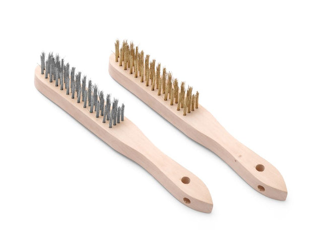 HENDI Drahtbürsten-Set aus Messing und Edelstahl – 290 mm – 2 Stück – Produktansicht