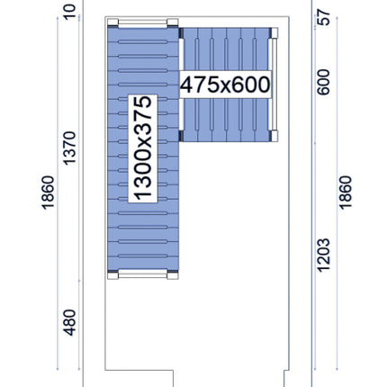 NordCap Regalsystem RS 12-21-120 für Tiefkühlzelle NC-120 120-210-220