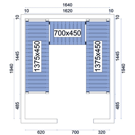 NordCap Regalsystem RS 18-21-80 für Kühlzelle NC-80 180-210-220