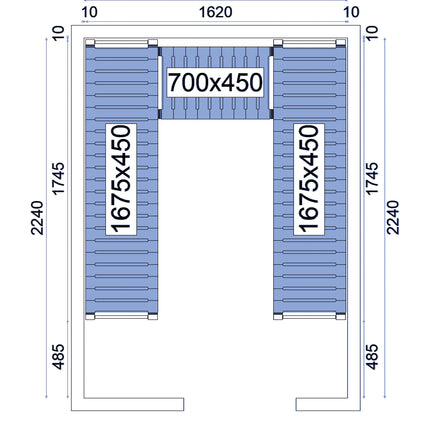 NordCap Regalsystem RS 18-24-80 für Kühlzelle NC-80 180-240-220