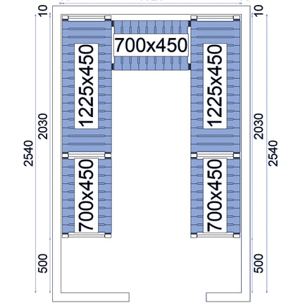 NordCap Regalsystem RS 18-27-80 für Kühlzelle NC-80 180-270-220