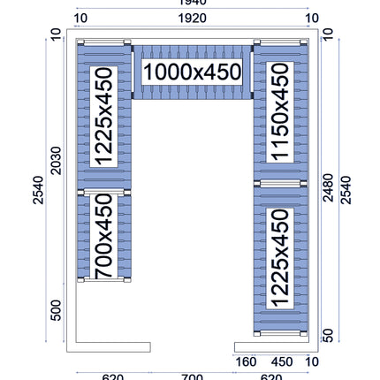 NordCap Regalsystem RS 21-27-80 für Kühlzelle NC-80 210-270-220