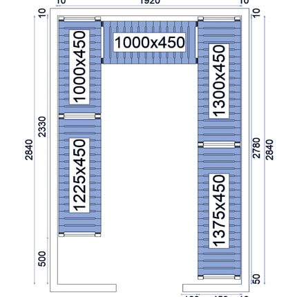 NordCap Regalsystem RS 21-30-80 für Kühlzelle NC-80 210-300-220