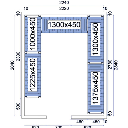 NordCap Regalsystem RS 24-30-80 für Kühlzelle NC-80 240-300-220