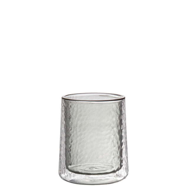 4 Stück WMF Glas doppelwandig rauch Ø 8 cm H 10,5 cm
