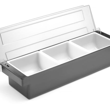 BarUp Zutatenbehälter – 3 Fächer – Schwarz – 480 × 150 × 100 mm – weitere Produktansicht