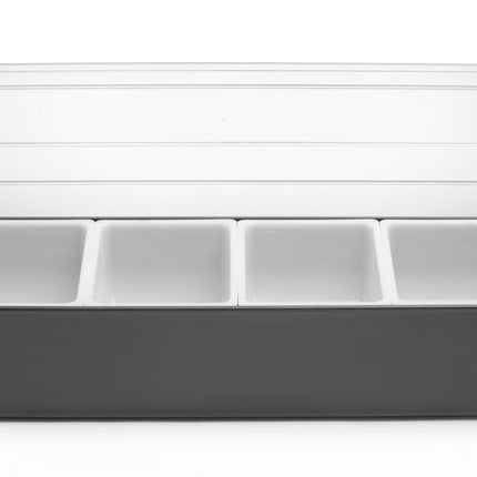 BarUp Zutatenbehälter – 4 Fächer – 480 × 150 × 100 mm – Produktansicht