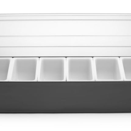 BarUp Zutatenbehälter – 6 Fächer – 480 × 150 × 100 mm – Produktansicht