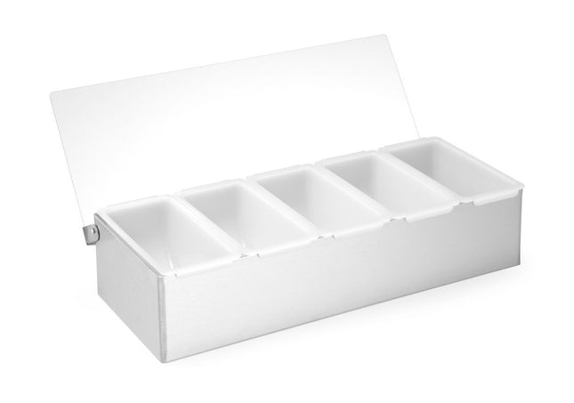 BarUp Zutatenbehälter – 5 Fächer – 375 × 140 × 90 mm – Produktansicht