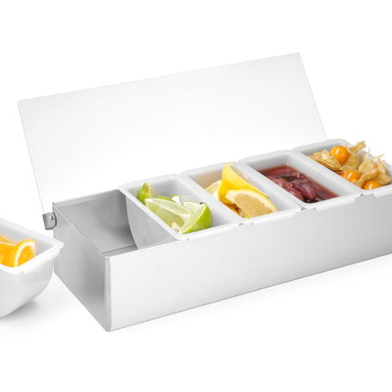 BarUp Zutatenbehälter – 5 Fächer – 375 × 140 × 90 mm – weitere Produktansicht