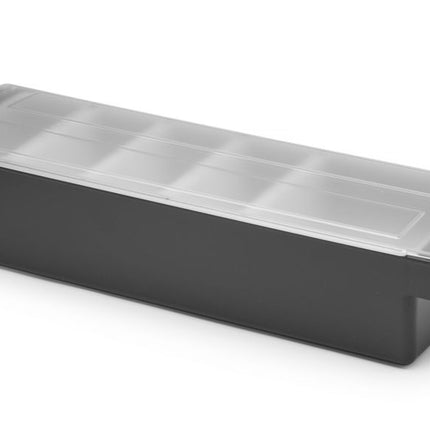 BarUp Zutatenbehälter – 5 Fächer – Schwarz – 480 × 150 × 100 mm – weitere Produktansicht