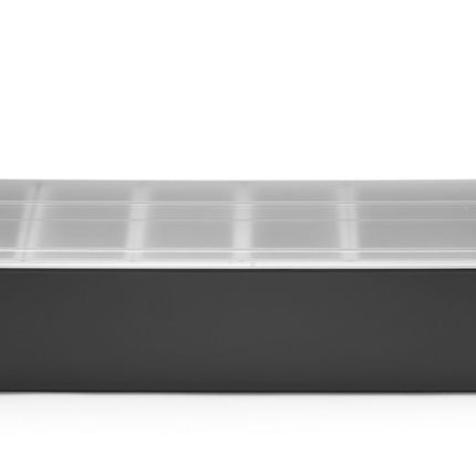 BarUp Zutatenbehälter – 5 Fächer – Schwarz – 480 × 150 × 100 mm – Produktansicht