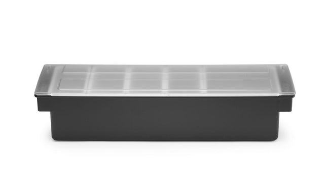BarUp Zutatenbehälter – 5 Fächer – Schwarz – 480 × 150 × 100 mm – Produktansicht