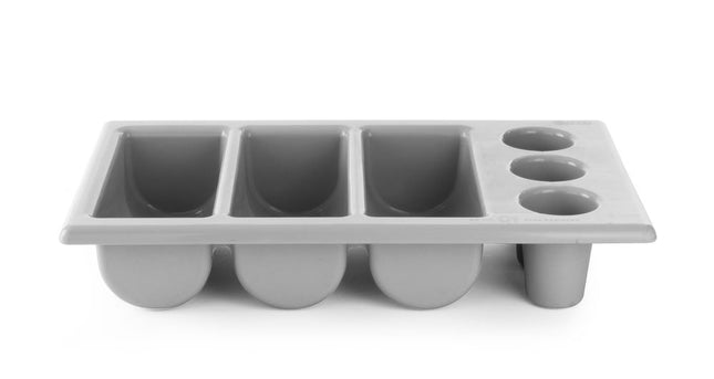 HENDI Besteckbehälter – Hellgrau – 530 × 325 × 105 mm – Produktansicht