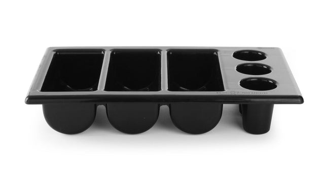 HENDI Besteckbehälter – Schwarz – 530 × 325 × 105 mm – Produktansicht