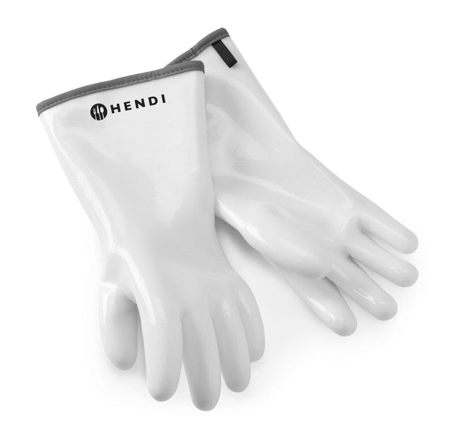 HENDI Handschuhe mit Silikonbeschichtung – Weiß – 2 Stück – Produktansicht