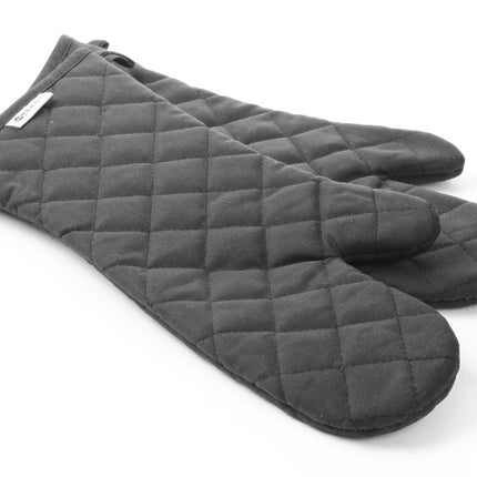 HENDI Ofenhandschuhe – Baumwolle mit feuerfester Beschichtung – Schwarz – 380 mm – 2 Stück – Produktansicht