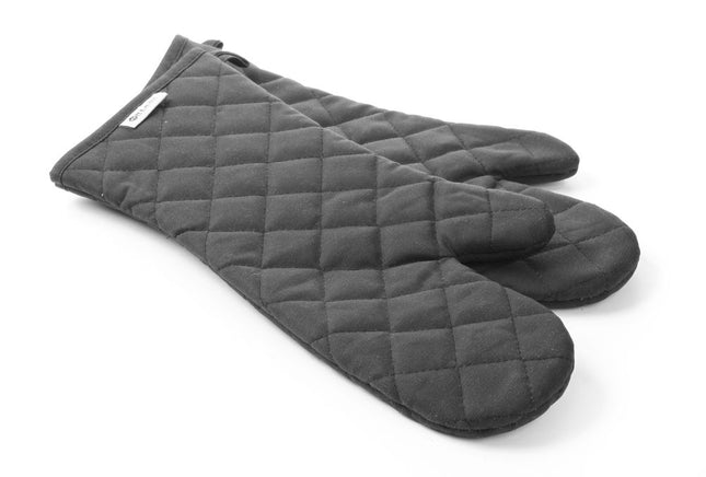 HENDI Ofenhandschuhe – Baumwolle mit feuerfester Beschichtung – Schwarz – 380 mm – 2 Stück – Produktansicht