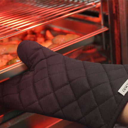 HENDI Ofenhandschuhe – Baumwolle mit feuerfester Beschichtung – Schwarz – 380 mm – 2 Stück – weitere Produktansicht