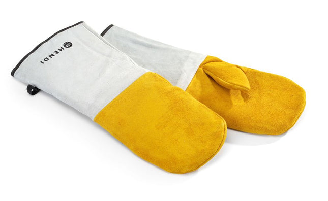 HENDI Leder-Grillhandschuhe hitzebeständig – 2 Stück – Produktansicht