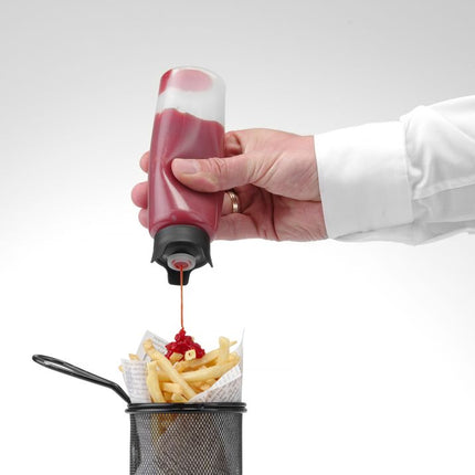 HENDI Spenderflasche – tropffrei – designed by Robert Bronwasser – 0.2 l – Ø 50 × H 163 mm – weitere Produktansicht