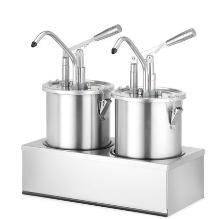 HENDI Saucenspender –  Edelstahl –  Zweier-Set – 9 l – 500 × 235 × H 360 mm – Weitere Produktansicht