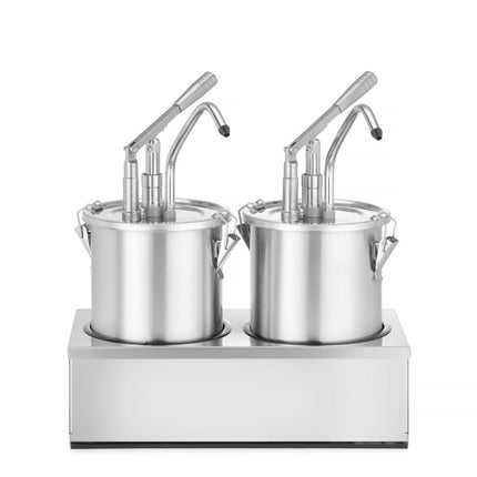 HENDI Saucenspender –  Edelstahl –  Zweier-Set – 9 l – 500 × 235 × H 360 mm – Produktansicht