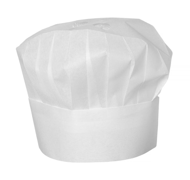 HENDI Kochhaube – Weiß – Ø 300 × H 230 mm – 10 Stück – Produktansicht