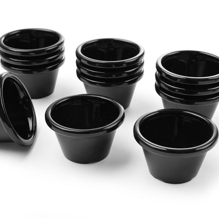 HENDI Auflaufförmchen – 0.045 l – Schwarz – Ø 60 × H 35 mm – 12 Stück – weitere Produktansicht
