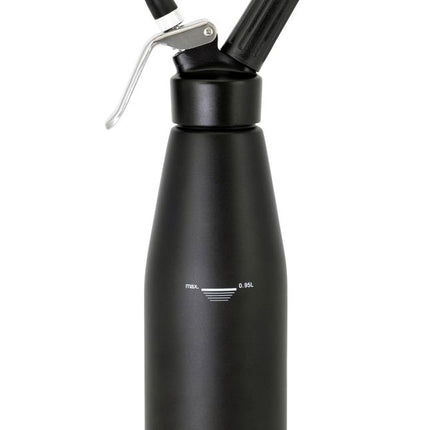 HENDI Sahnespender –  schwarz – Kitchen Line – 0 – 95 l – Ø 95 × H 320 mm – Produktansicht