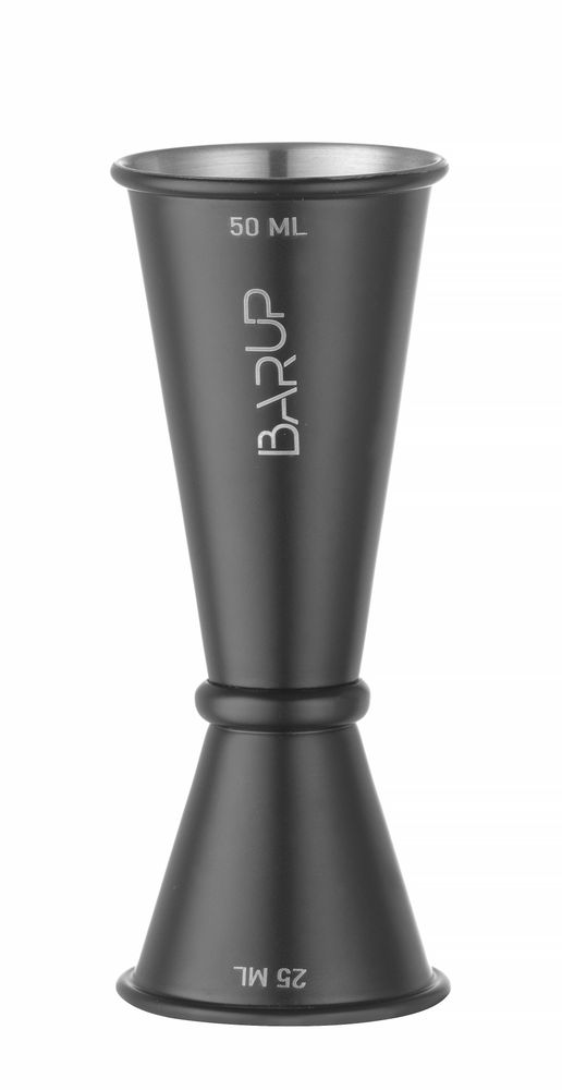 BarUp Barmaß 25 / 50 ml – Schwarz – Ø 44 × H 110 mm – Produktansicht