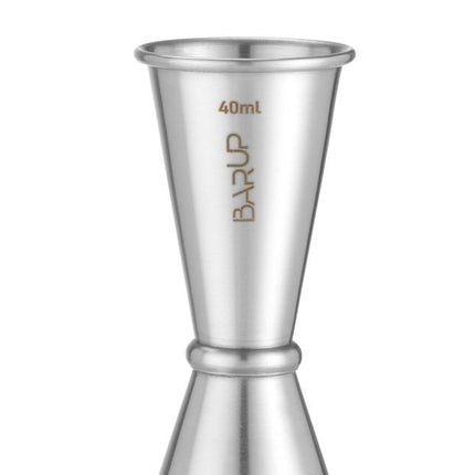 BarUp Jigger 20 / 40 ml – 0 – 04 l – Rund – Silber – Ø 42 × H 100 mm – Produktansicht