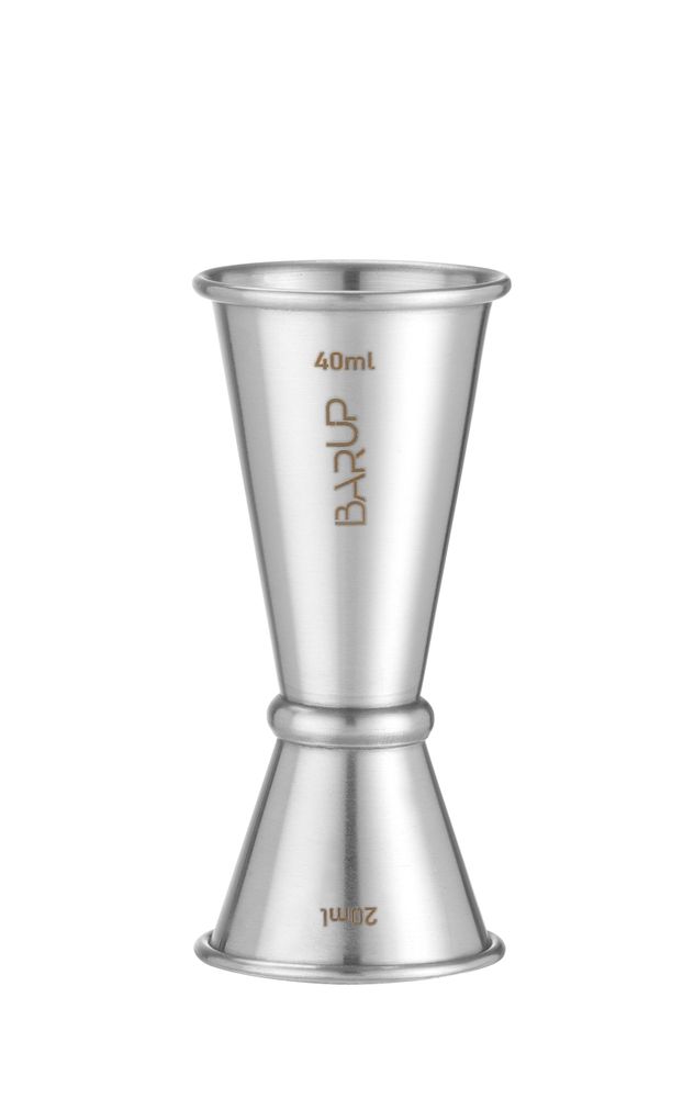 BarUp Jigger 20 / 40 ml – 0 – 04 l – Rund – Silber – Ø 42 × H 100 mm – Produktansicht