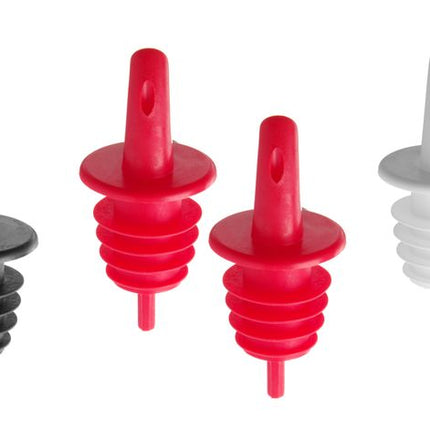 BarUp Freeflow-Ausgießer – 2x schwarz – 2x weiß – 2x rot – Rot – 6 Stück – Produktansicht