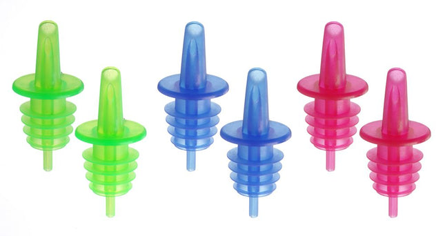 BarUp Freeflow-Ausgießer – 2x blau – 2x rot – 2x grün – Rot – 6 Stk – Produktansicht