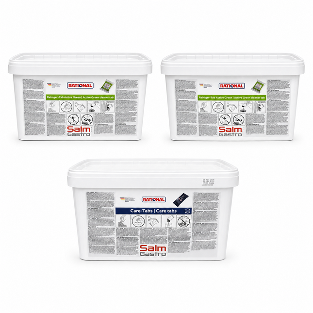 Promoción de paquete 2x <tc>Rational</tc> Pastillas limpiadoras Active Green iCombi Pro/Classic+ 1 gratis <tc>Rational</tc> Pestaña de cuidado con control de cuidado eficiente para iCombi Pro/Classic