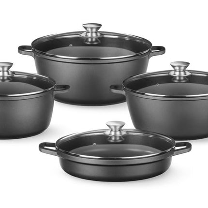 HENDI Kasserolle mit Antihaft-Beschichtung – 4 – 3 l – Schwarz – 425 × 332 × H 70 mm – Detailansicht 2