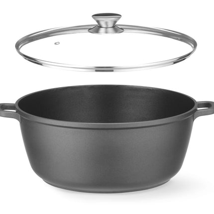 HENDI Kasserolle mit Antihaft-Beschichtung – 7 l – Schwarz – 367 × 290 × H 122 mm – Weitere Produktansicht