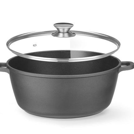 HENDI Kasserolle mit Antihaft-Beschichtung – 7 – 5 l – Schwarz – 387 × 310 × H 130 mm – Weitere Produktansicht