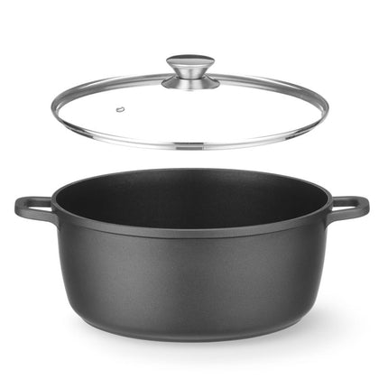 HENDI Kasserolle mit Antihaft-Beschichtung – 9 l – Schwarz – 405 × 332 × H 138 mm – Weitere Produktansicht
