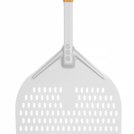 HENDI Pizzaschaufel mit kurzem Griff – quadratisch – perforiert – 350 × 710 mm – Produktansicht