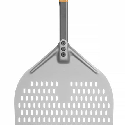 HENDI Pizzaschaufel - eckig – gelocht – kurzer Griff – 350 × 710 mm – Produktansicht