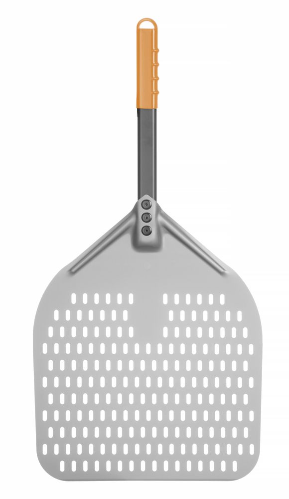 HENDI Pizzaschaufel - eckig – gelocht – kurzer Griff – 350 × 710 mm – Produktansicht