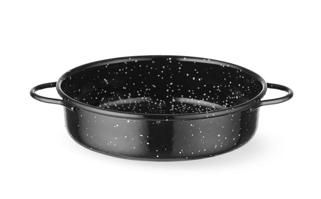 HENDI Auflaufform –  emailliert – Rund – Schwarz – Ø 160 × H 45 mm – Produktansicht