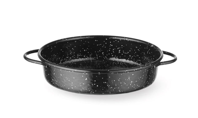 HENDI Auflaufform –  emailliert – Rund – Schwarz – Ø 200 × H 45 mm – Produktansicht