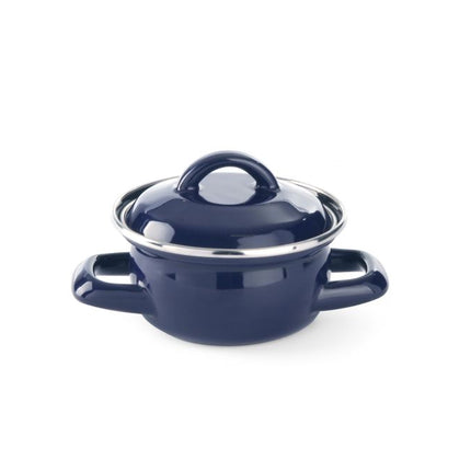 HENDI Suppen- / Saucentöpfchen - mit Deckel – 0.3 l – Blau – Ø 115 × H 90 mm – Produktansicht