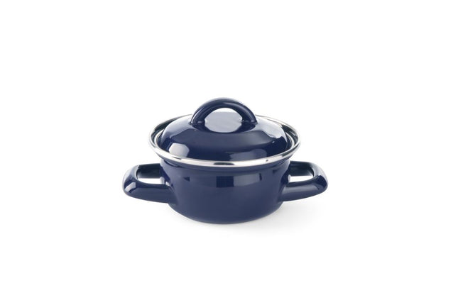 HENDI Suppen- / Saucentöpfchen - mit Deckel – 0.3 l – Blau – Ø 115 × H 90 mm – Produktansicht