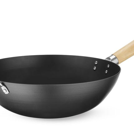 HENDI Wok mit Holzgriff – 324 × 565 mm – Produktansicht