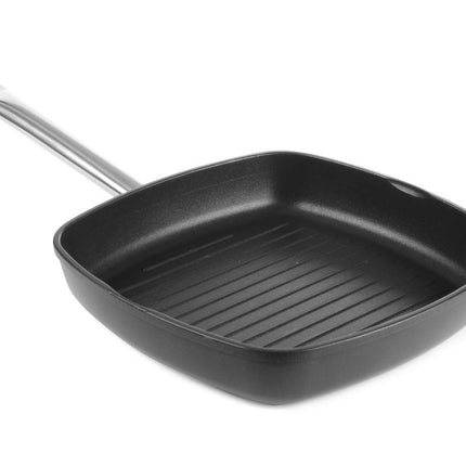 HENDI Grillpfanne mit gerillter Bratfläche Titanium Professional – Titanium professional – 550 × 290 × 55 mm – Produktansicht
